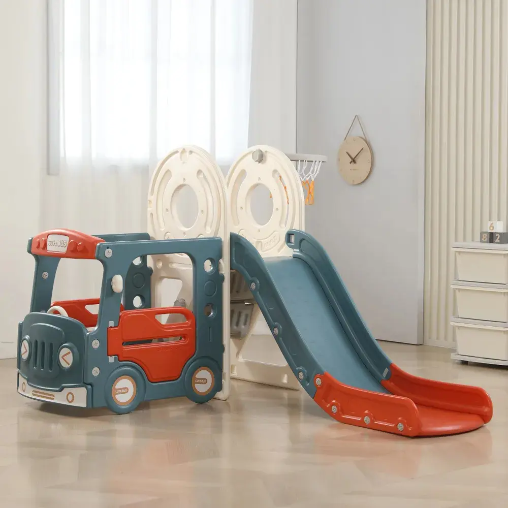 91637121 Игровой комплекс с горкой Unix Kids Bus 110x140x171 см красный STLM-0956324