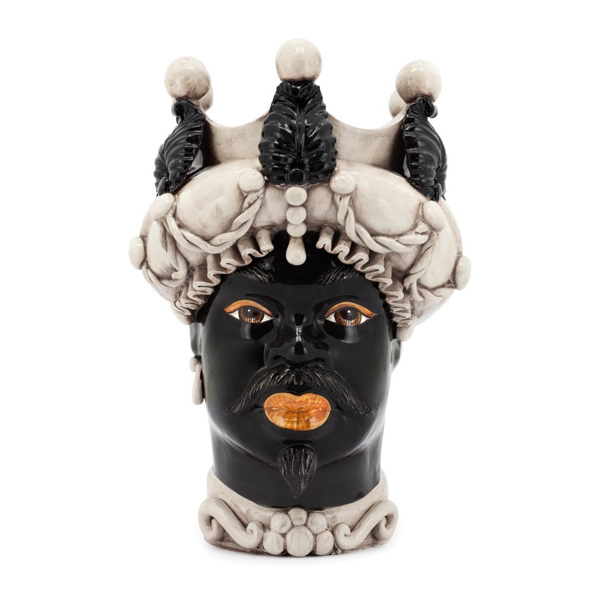 200946-18 ABHIKA ВАЗА MORO MAN BAROQUE WHITE/GOLD  - Вид №1