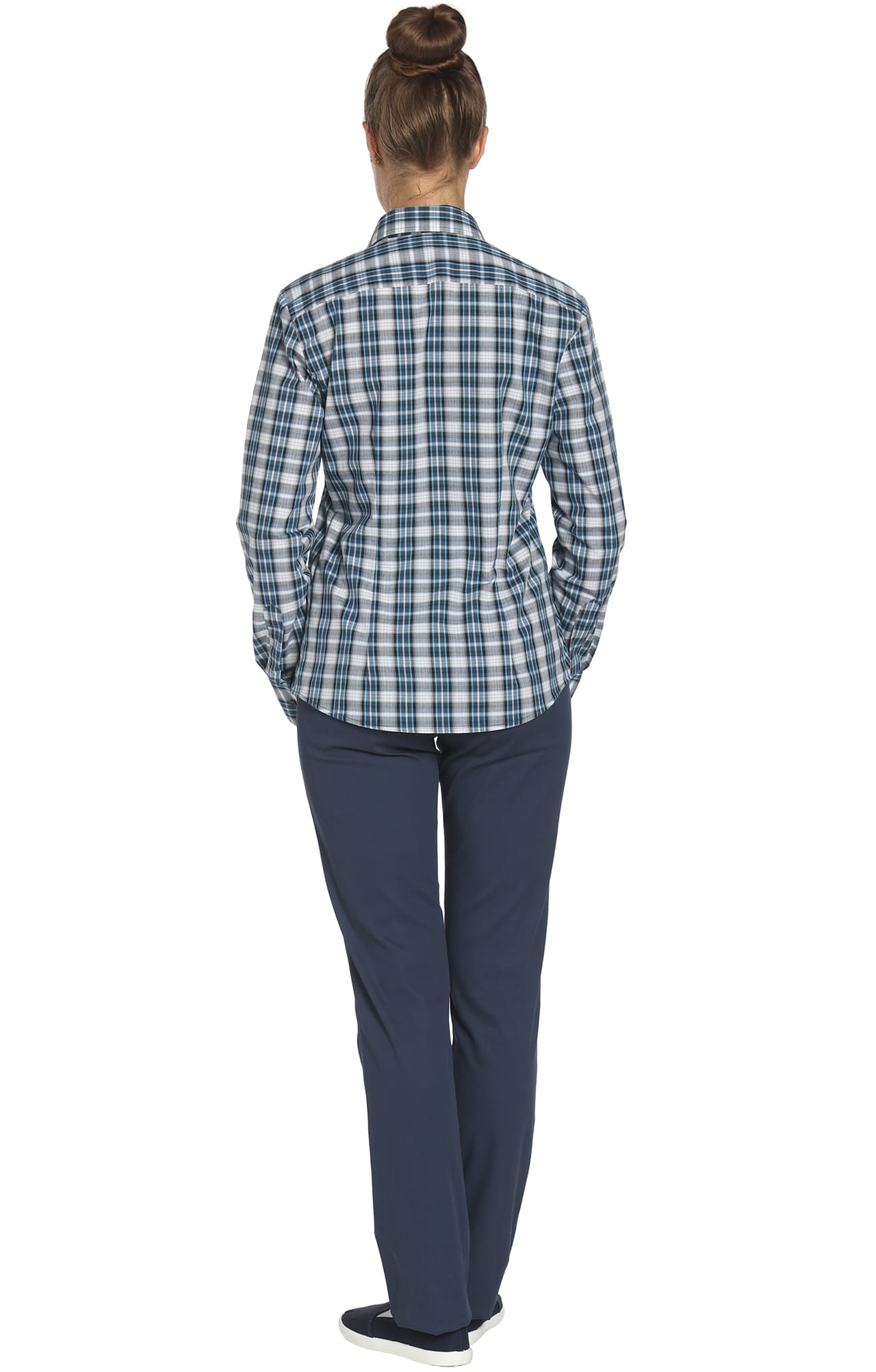 67803 Рубашка в клетку plaid blue (шотландка синяя) HIPSTER  Толстовки, рубашки, футболки, тенниски  размер 40 (80)  - Вид №3