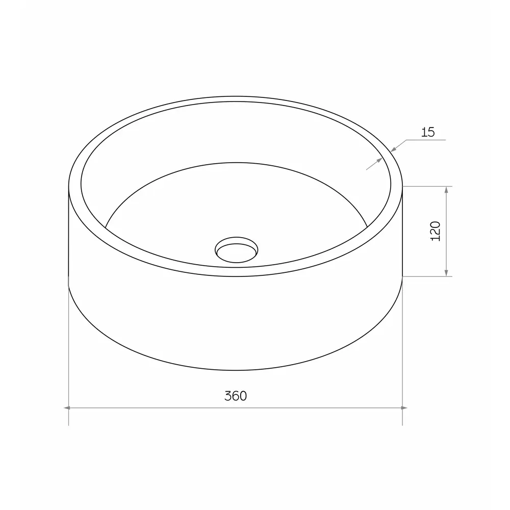 Раковина Round накладная 36x36 см цвет бежевый матовый Santreyd STLM-2032677 - Вид №6