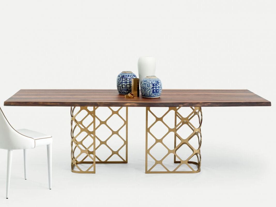 Обеденный стол из стали и дерева Bontempi Casa MAJESTY ARCH-00066435 - Вид №2