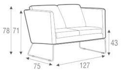 Sits 2-местный обитый тканью диван-салазки Clark sun-id-1462234 - Вид №2