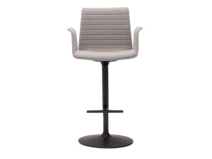 Тканевый поворотный высокий стул с подлокотниками