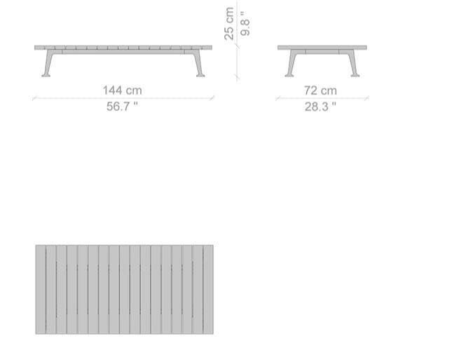 Прямоугольный журнальный столик из алюминия и дерева CASSINA ARCH-00117643 - Вид №5