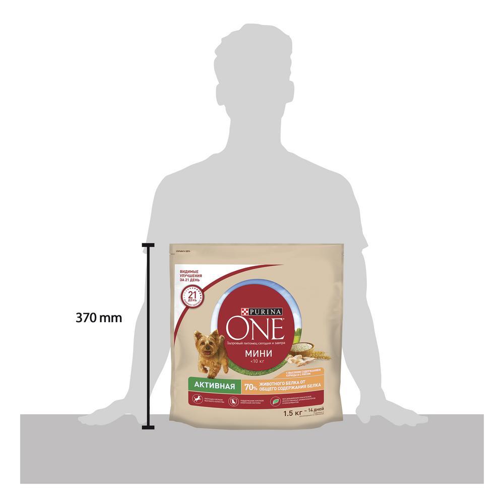ПР0059693 Корм для собак для мелких пород, для активных, курица, рис сух. 1,5кг ONE  - Вид №6