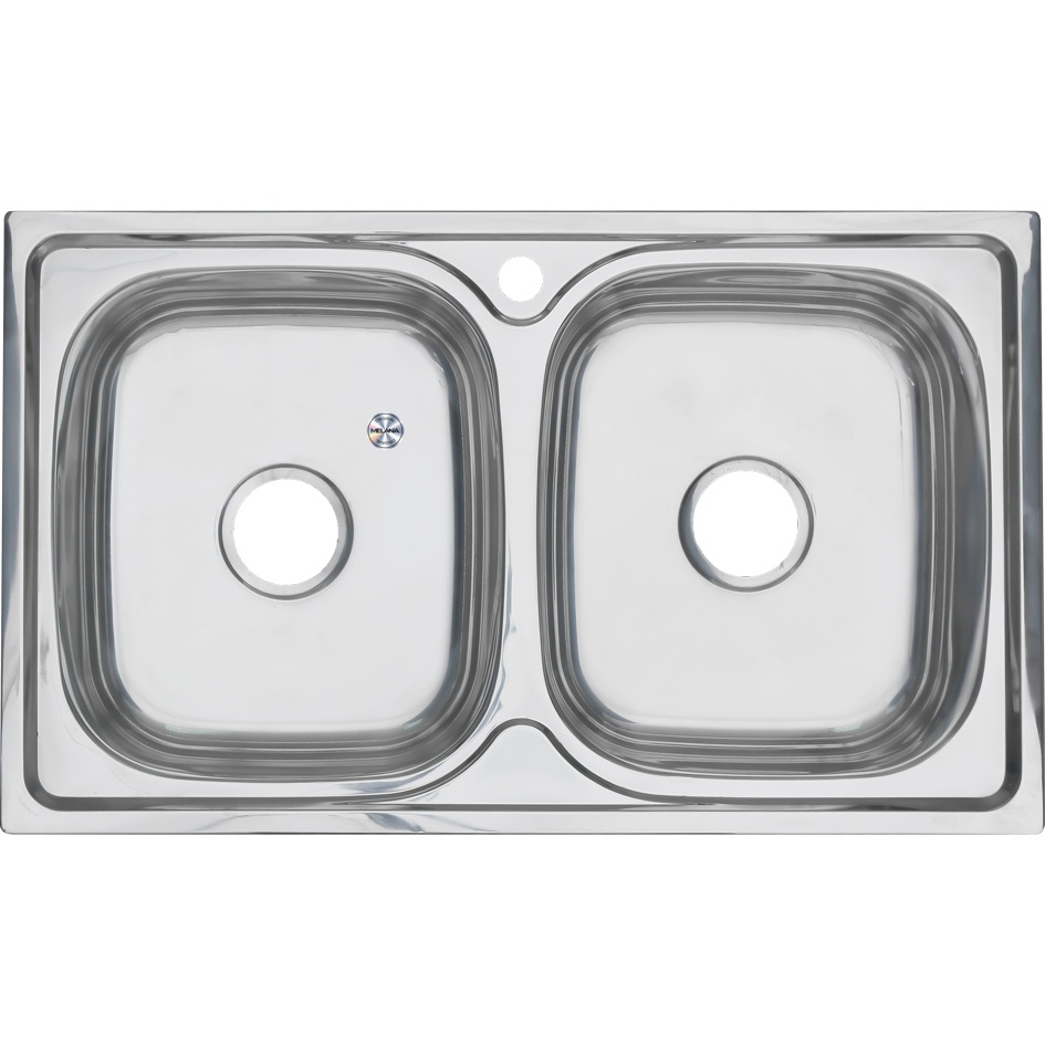 Мойка 8148S MELANA 0,8/210 2-я чаша врезная прямоугольная с сифоном (239 ta *7) 239 ta (*7) - Вид №1