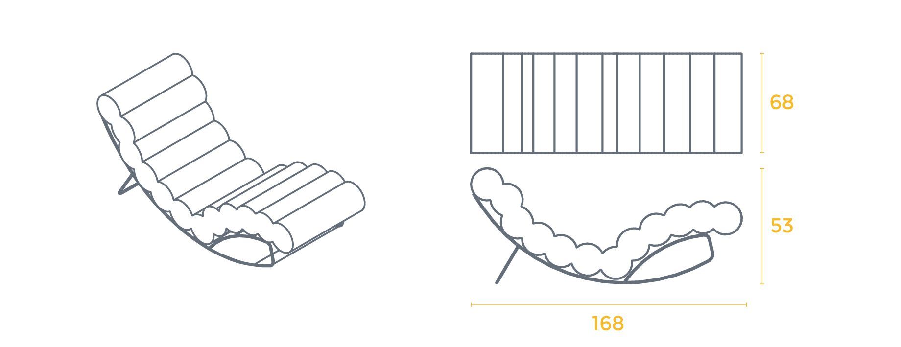 Шезлонг с пеной SIXINCH WIGGLEWORM ARCH-00028459 - Вид №3