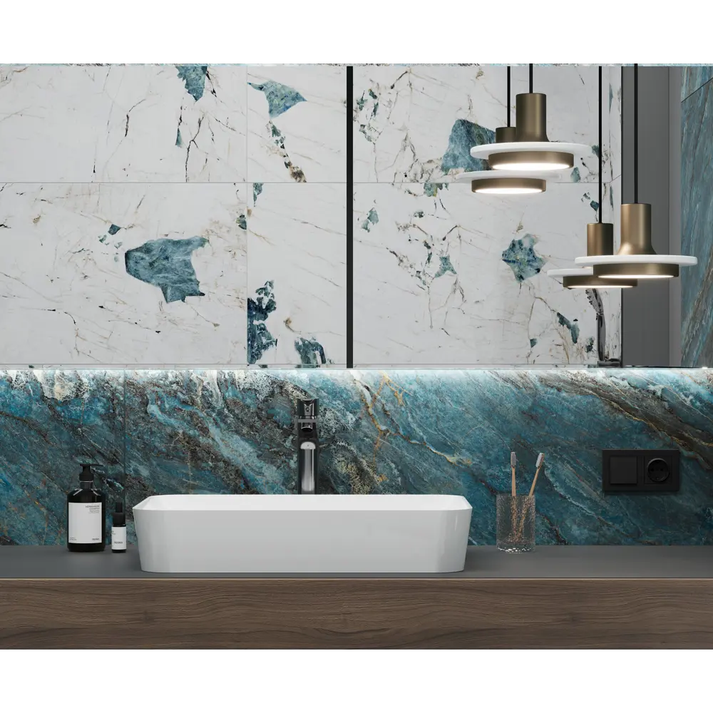 Глазурованный керамогранит Ceradim Beam Turquoise 60x120 см 1.44 м² лаппатированный цвет бирюзовый 89457833 STLM-2055235 - Вид №4