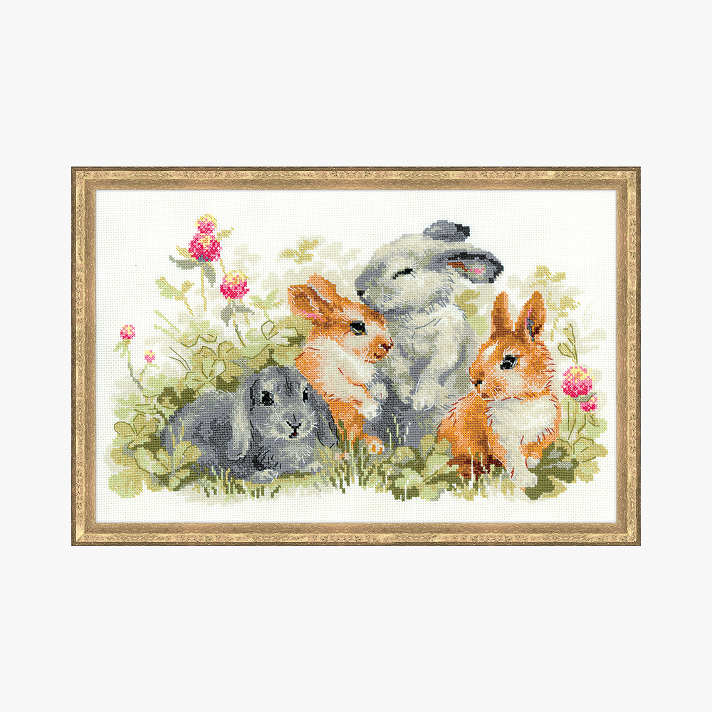 1416 Набор для вышивания Забавные крольчата 21 х 26,5 см RIOLIS Сотвори Сама 