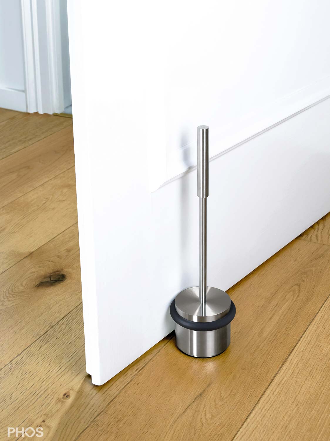 TSB90-75G275 Напольный дверной стопор, тяжелый, с ручкой 27,5 см, ø90 мм, высота 75 мм. PHOS  - Вид №2