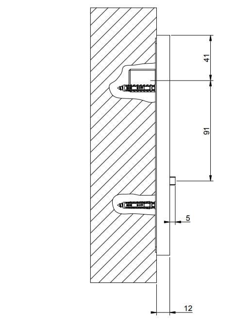 Стальная квадратная настенная насадка для душа с водопадом Gessi ARCH-00006929