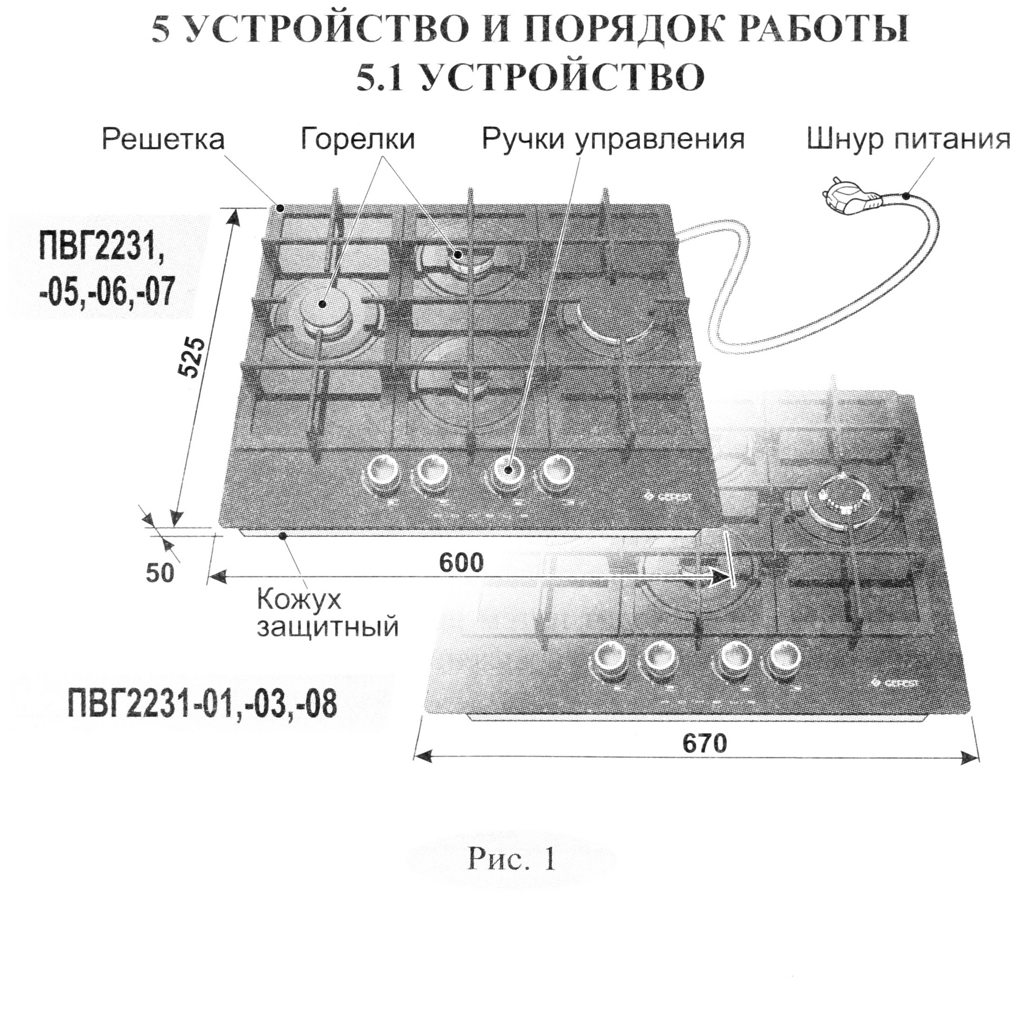 8147075 Газовая варочная поверхность Gefest ПВГ 2231-01 Р3 STDN-0059556 - Вид №6