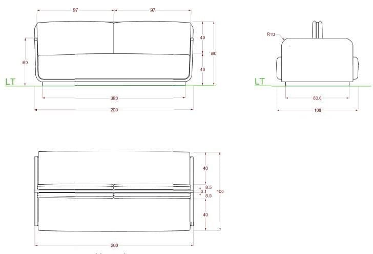 Тканевая скамья со спинкой Viscio Urban Design Air ARCH-00053209 - Вид №4