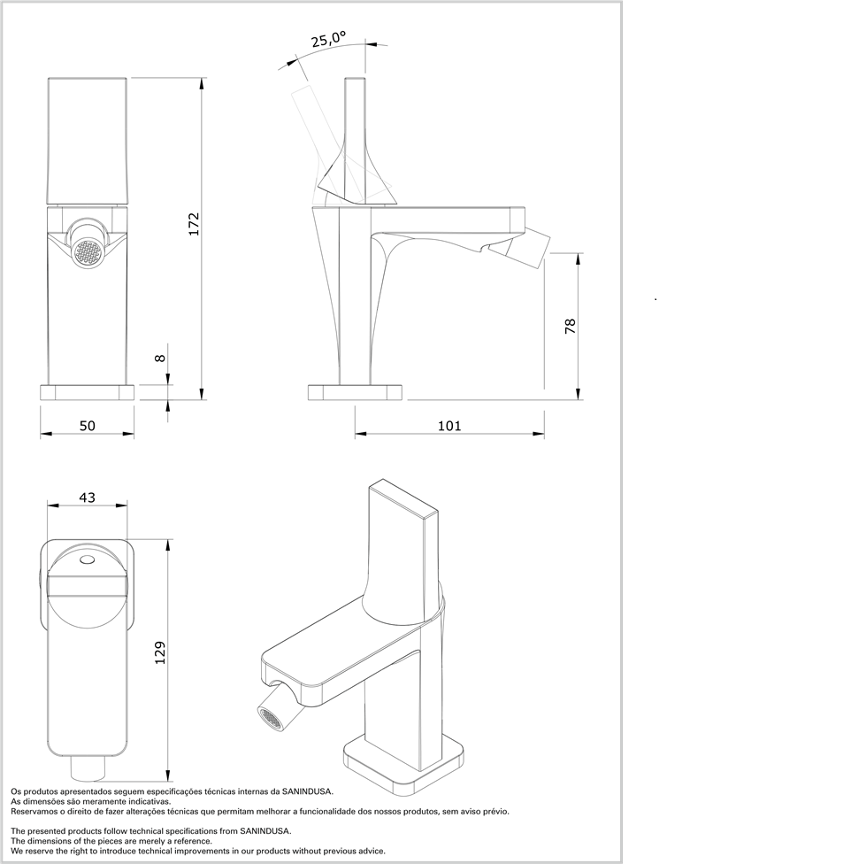 Смеситель для биде Sanindusa Line 42 555040111 - Вид №1