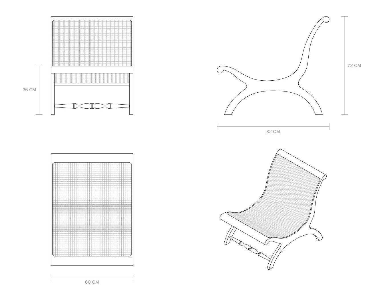 Кресло из тикового дерева без подлокотников Phantom Hands Джеффри Бава ARCH-00037827 - Вид №4