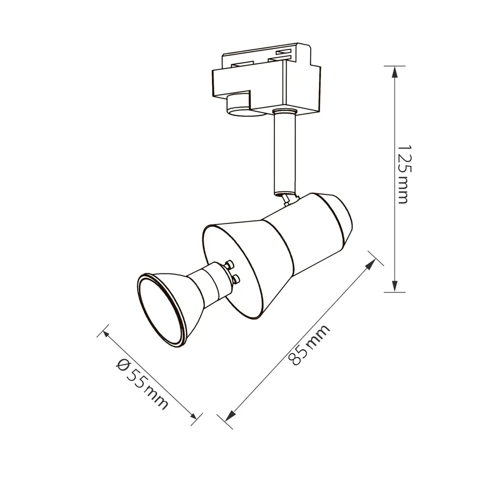 Трековый светильник Volpe Q323 под лампу GU10 цвет никель STLM-2095435 - Вид №11