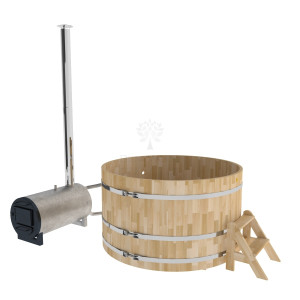 2113 Фурако из кедра D=1.8 с наружной печкой. Высота 1,0м. Исполнение "Сращенная". Alyarus