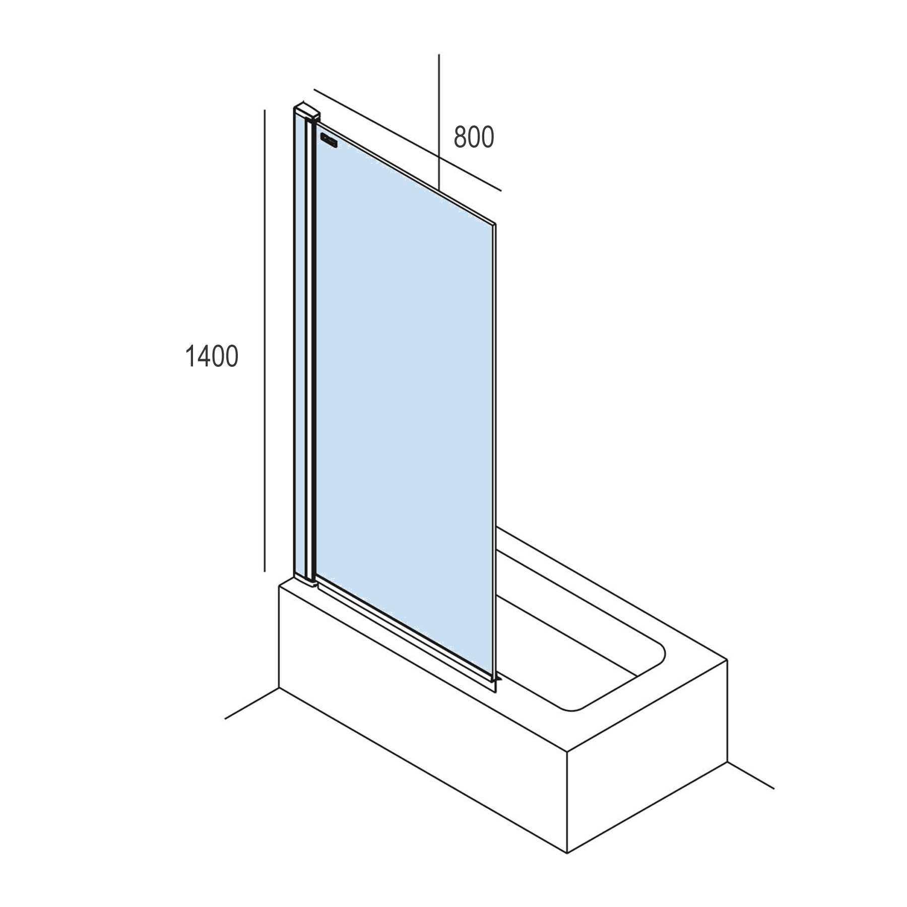 26729 SALGAR Душевая перегородка HEAVEN BATH складная перегородка для ванны Road Screen Print 800x 1400 мм  - Вид №2