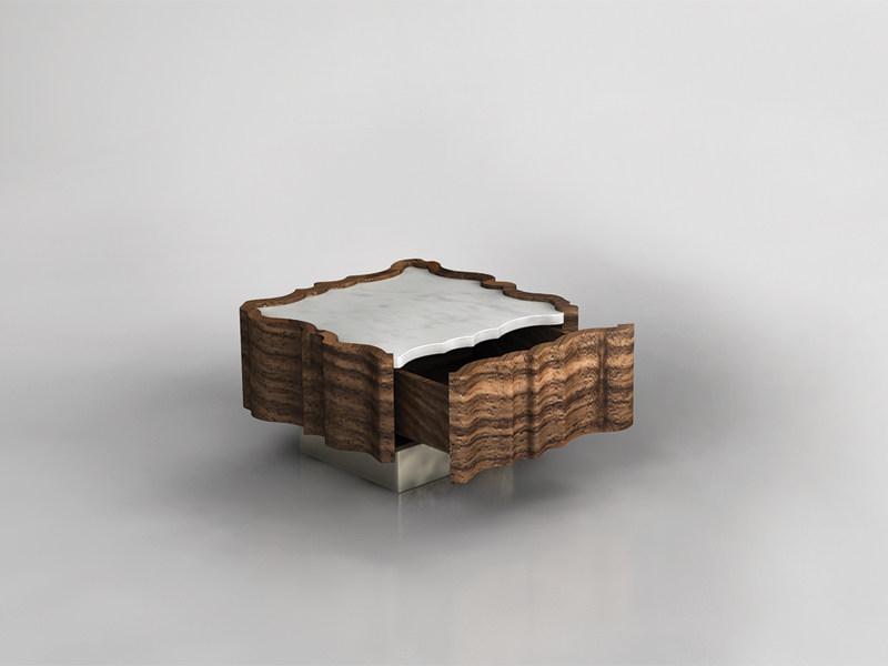 Il Pezzo Mancante Прикроватная тумба из орехового дерева квадратная с ящиками Il pezzo 2 sun-id-1433383 - Вид №2