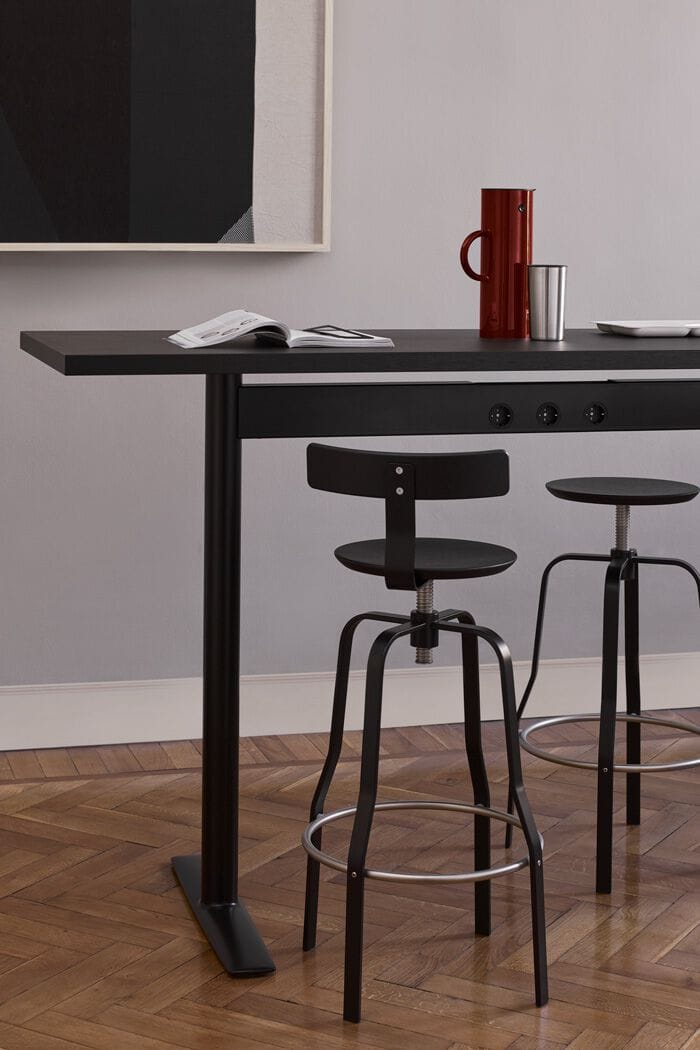 Высокий стул из стали и дерева со спинкой Lapalma круглый ARCH-00098421 - Вид №9