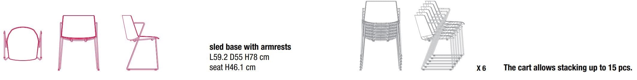 Тканевый стул с подлокотниками MDF Italia Aïku ARCH-00093514 - Вид №2