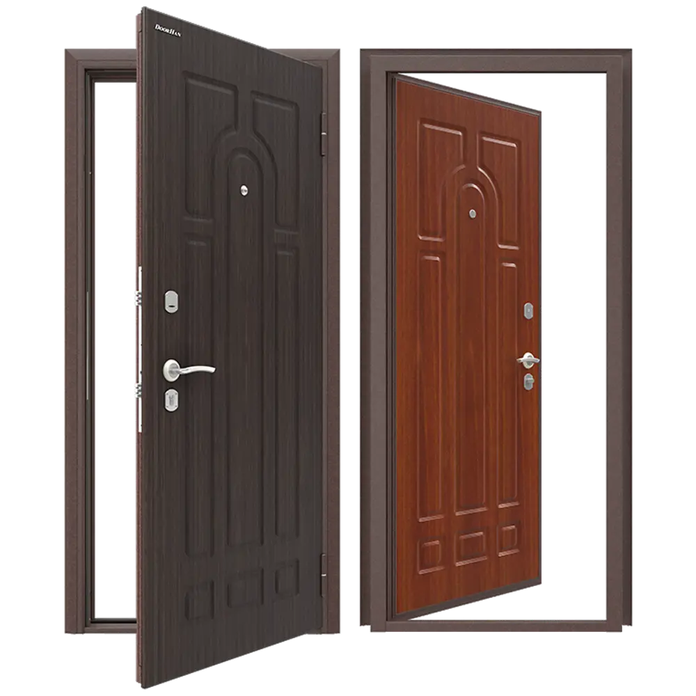 Дверь входная металлическая Оптим 88x205 см правая итальянский орех DOORHAN STLM-2085016 - Вид №1