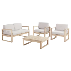 Набор садовой мебели Naterial Solaris акация светло-коричневый: стол, диван и 2 кресла