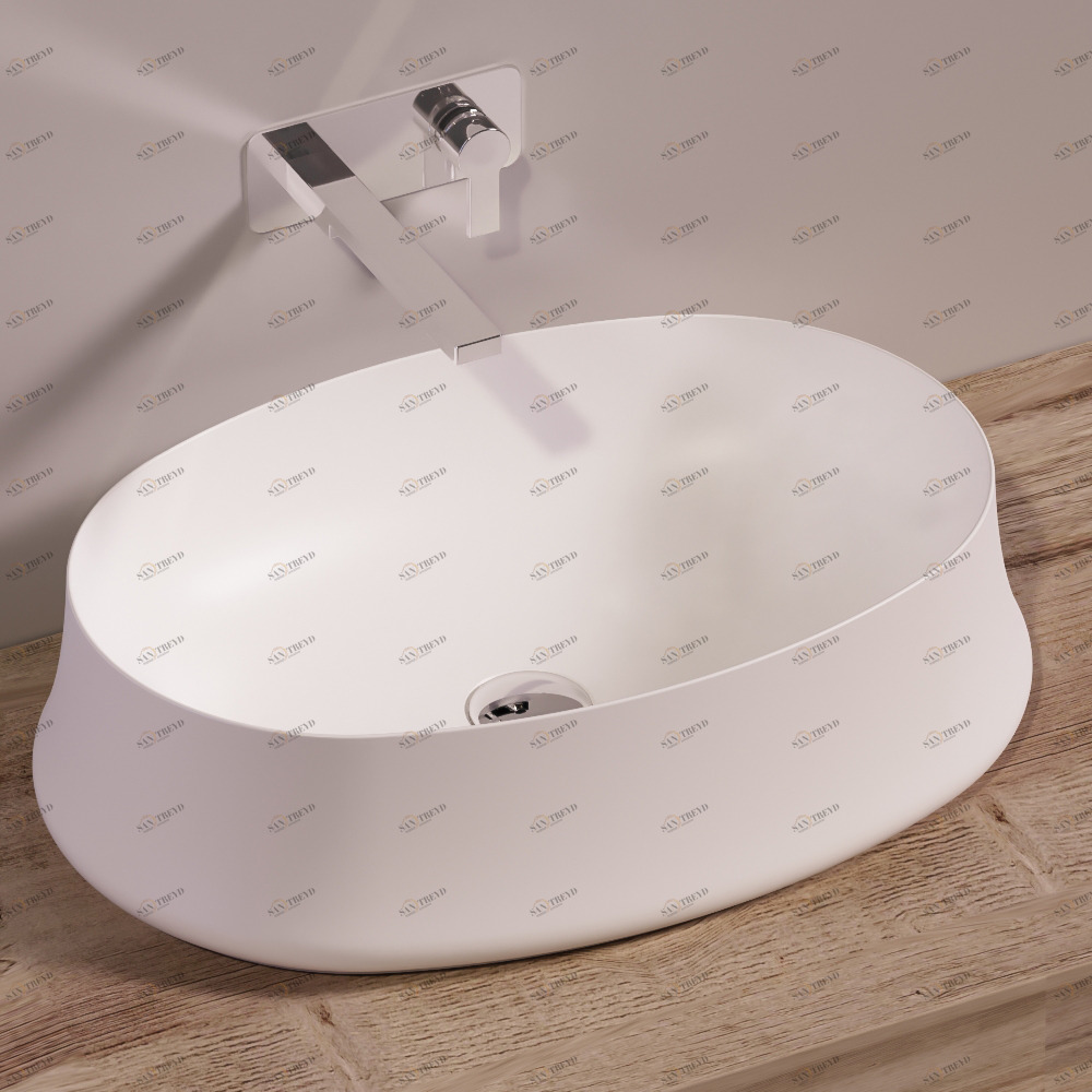 SH04BIANCOMATT Накладная раковина на столешницу  овальная Simas Sharp