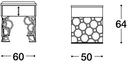 VOLPI Прикроватная тумба с ящиками Luigi volpi Lv-83003.cd1 - Вид №1