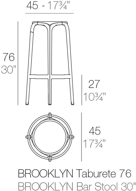 VONDOM Высокий табурет Brooklyn sun-id-1368667 - Вид №9