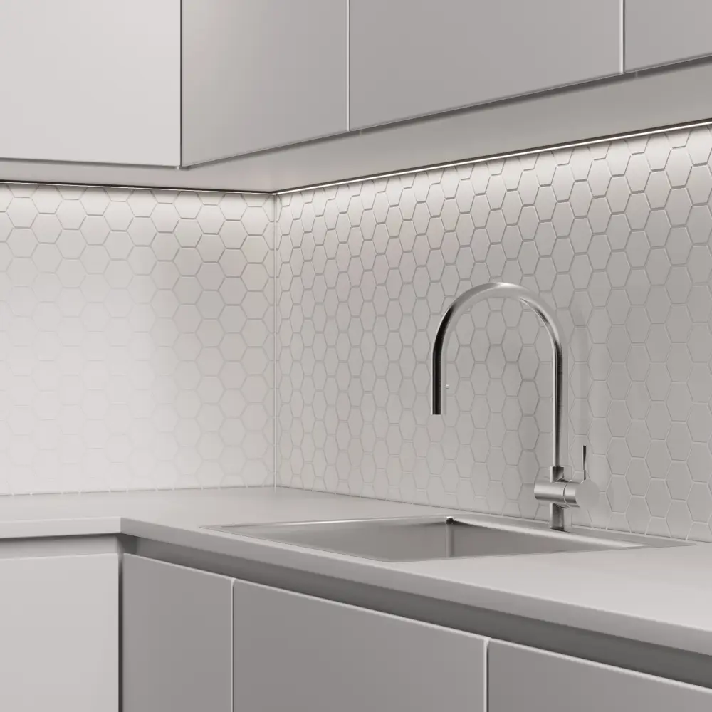 Мозаика керамическая Smart Mosaic Homework Hexagon White Glossy 26.5x27.8 см цвет белый 82909304 STLM-2095183 - Вид №6