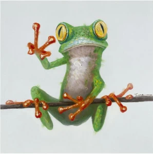 Картина на холсте 100х100 см "Привет!" EVENHOME КАРТИНЫ МАСЛОМ 129787 Желтый;зеленый;коричневый;разноцветный