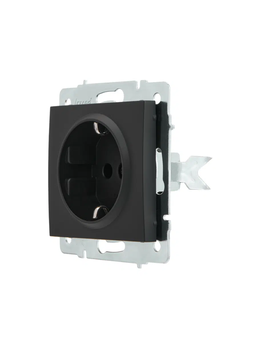 RAIN Розетка сз (керамика) без рамки черный LEZARD 703-4288-122