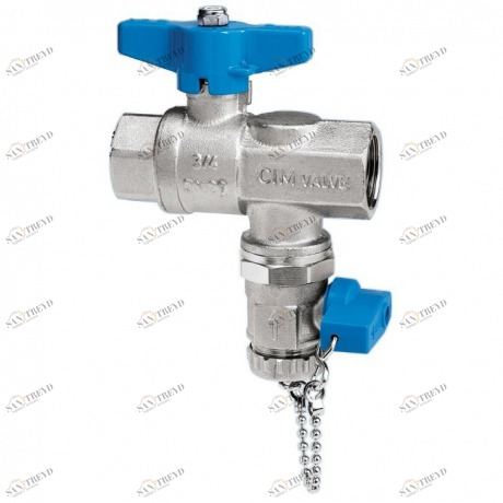 CIMBERIO CIM 630 1 Шаровой кран с фильтром,сливным краном с латунной крышкой серии Т12 CIM 630 