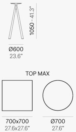 Pedrali Квадратный высокий стол Arki-base Ark4h107 - Вид №2