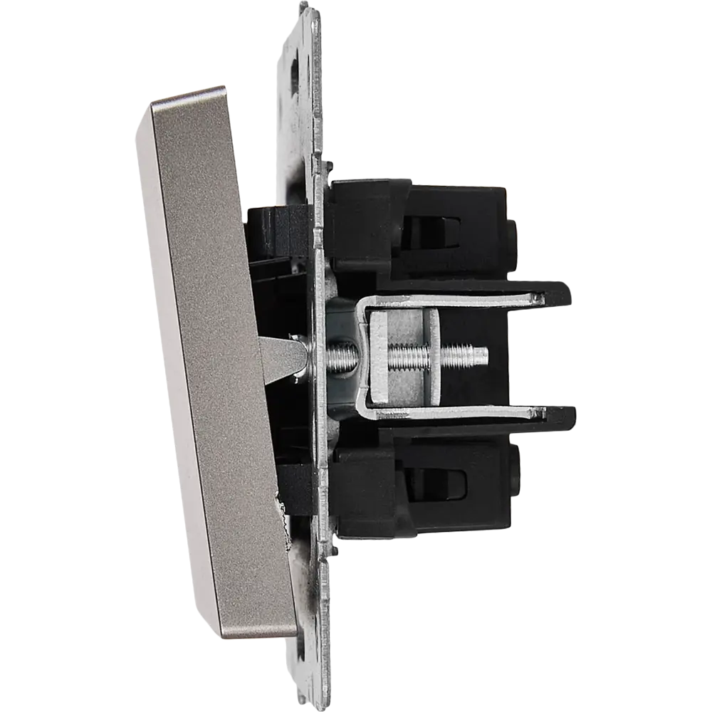 Выключатель IEK Brite самовозвратный одноклавишный стальной для скрытого монтажа 87761738 STLM-1102896 - Вид №3