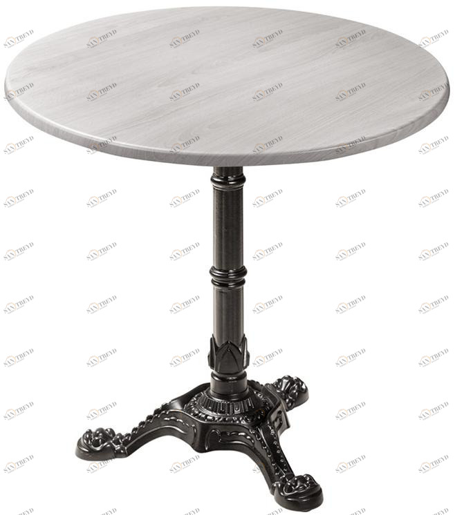 2616 Стол Bistrot D80 Белое дерево R-HOME 940405+170502white_wood