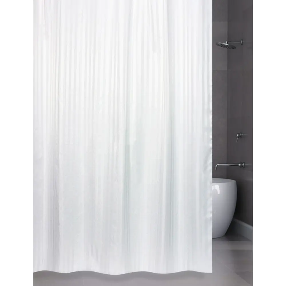 Штора для ванной BATH PLUS белая 200х240 см с водоотталкивающей пропиткой 15499756 Шторы однотонные STLM-0006034 - Вид №8