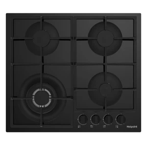 91850304 Газовая варочная панель Hotpoint HG 62FA/BK 58 см 4 конфорки цвет черный STLM-1480923