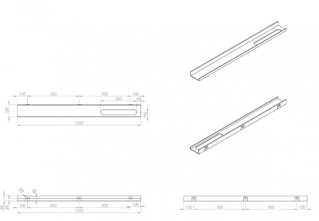 Полка для ванной из нержавеющей стали LUSSO Designo ARCH-00018565 - Вид №3