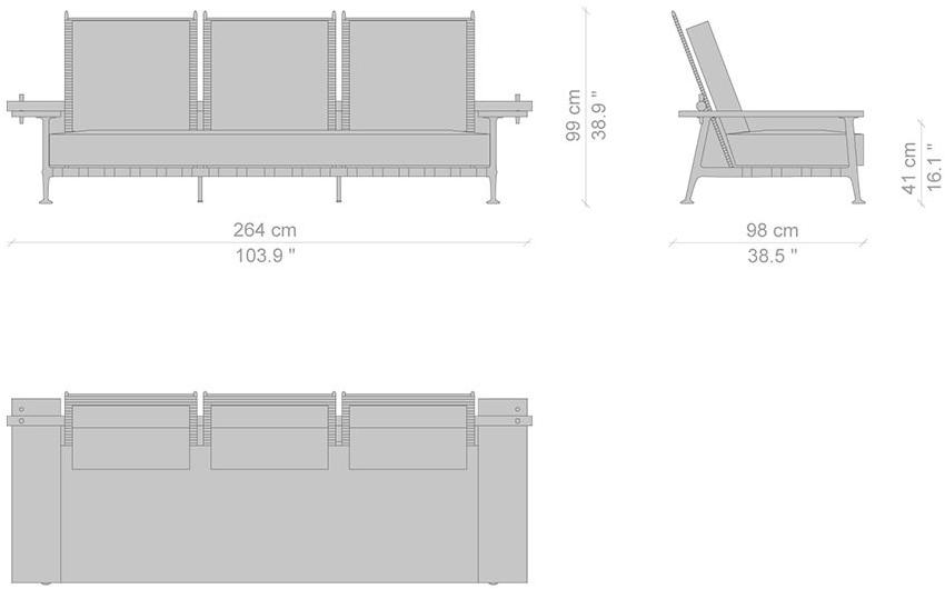 Cassina Садовый диван из ткани Fenc-e nature sun-id-1351392 - Вид №8