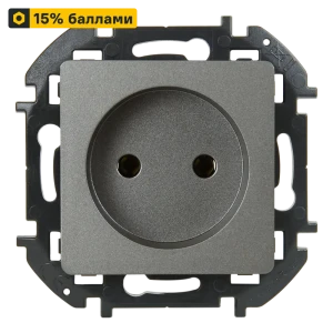 LEXMAN LILIAN — розетка скрытого монтажа без заземления в цвете «Титан» 86761339