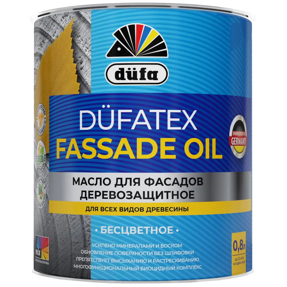 Защитное масло для фасадов Dufatex Fassade Oil цвет прозрачный 0.8 л 89414111 STLM-2056619 