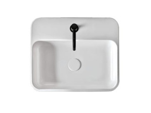 Прямоугольная керамическая раковина с переливом