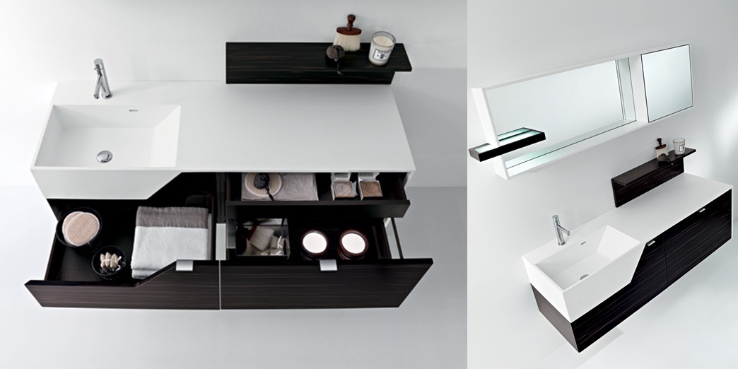 Комбинация ванной комнаты PV13 в отделке Wing Milltek / L41 Bianco / Эбеновое дерево  MILLDUE PIVOT PIVOT13 - Вид №4