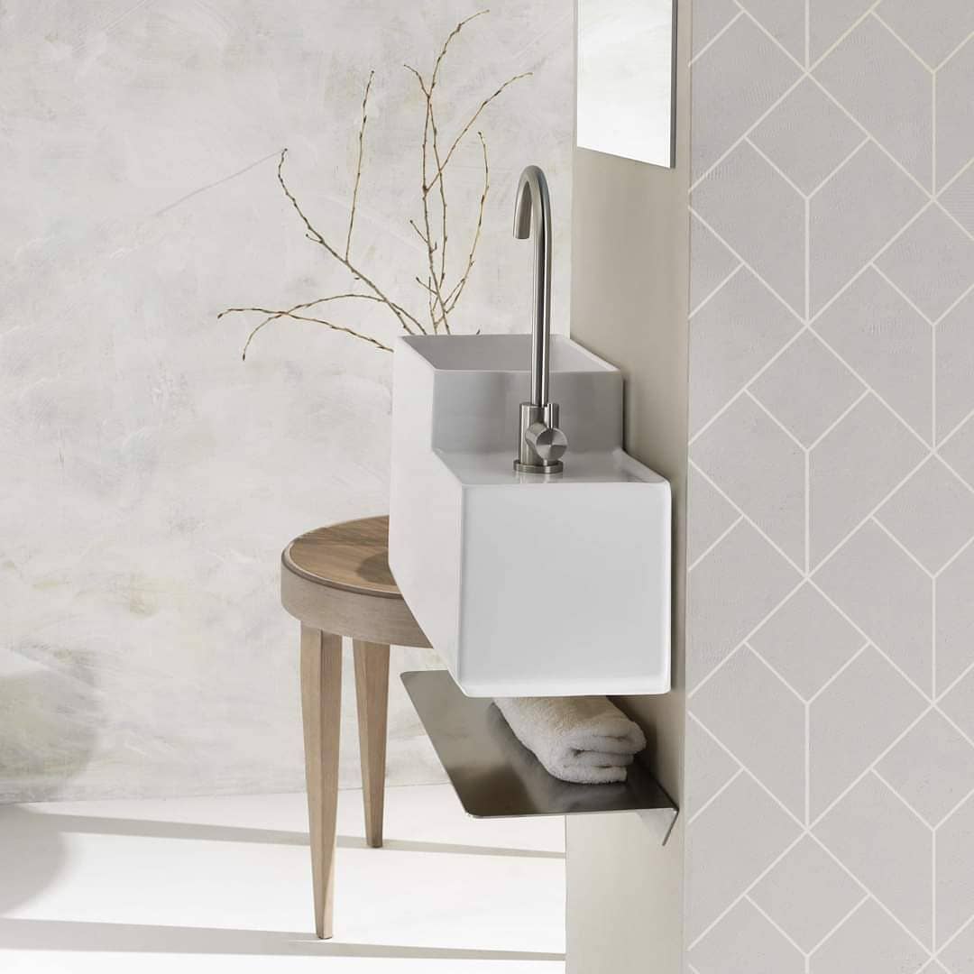 L469T0RPV1.100 Подвесная раковина прямоугольная с полкой A. e T. Italia KOMBO Белый глянцевый AeT ITALIA - Вид №2