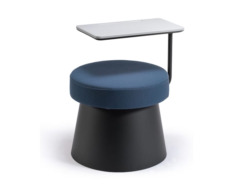 Круглый тканевый пуф с планшетом из инженерного пластика GABER SALT 56 TABLET ARCH-00029217