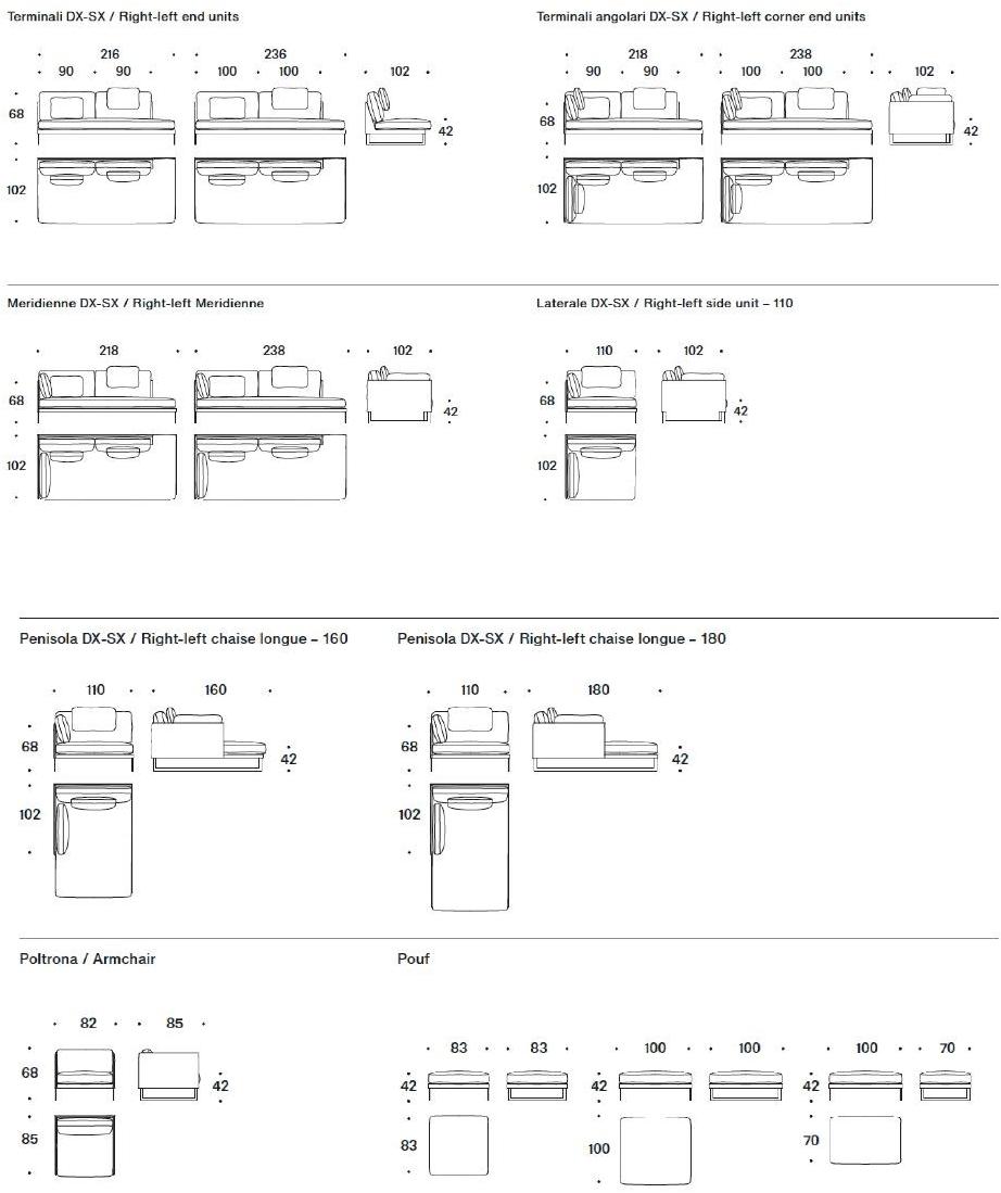 Saba Italia Модульный тканевый диван Livingston sun-id-1346651 - Вид №10