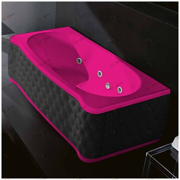 Ванна Gruppo treesse New Classic Young STD-V6747-SX-KC-R розовая с гидромассажем прямоугольная левая чёрная кожа STDV6747SXKCR