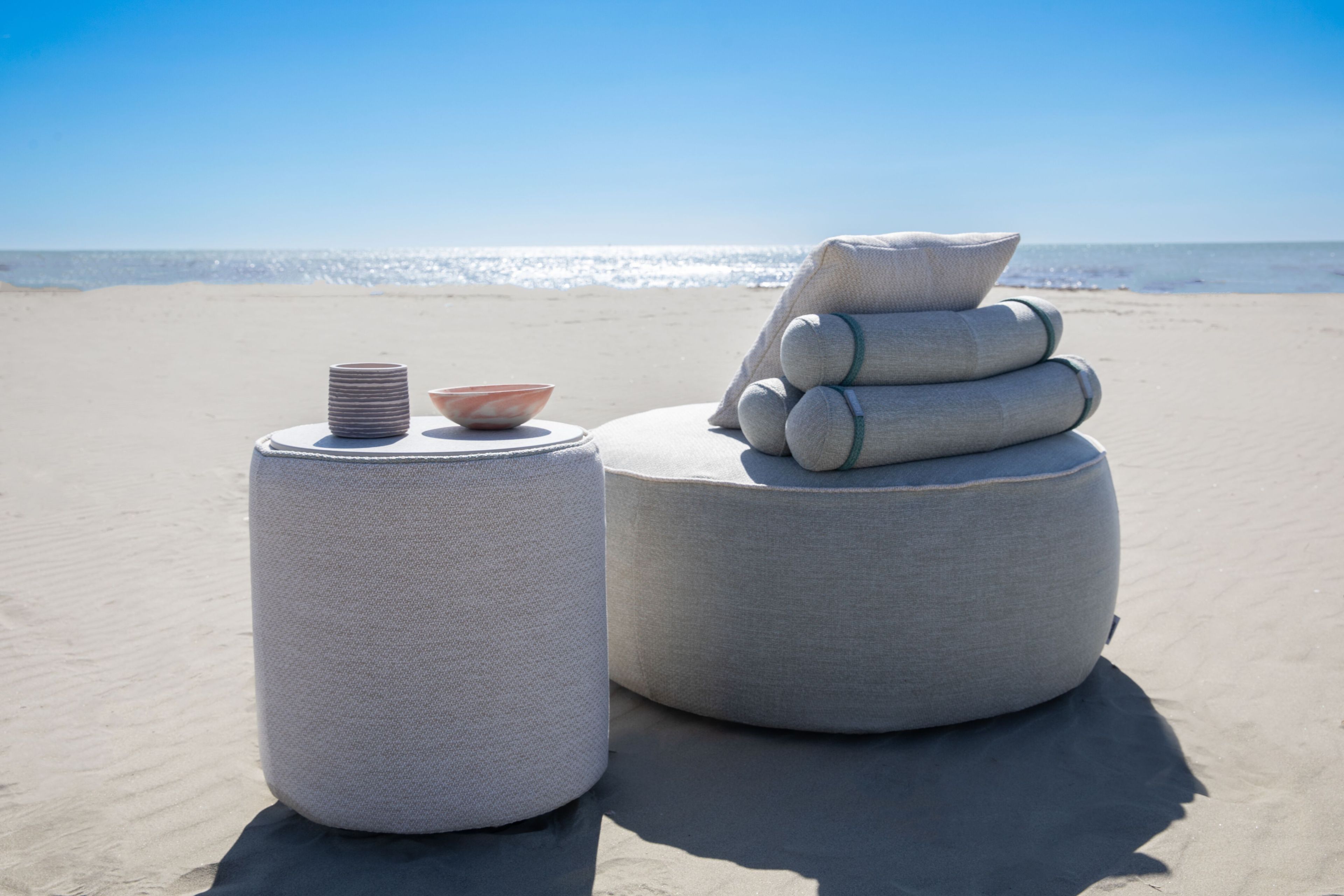 Высокий круглый садовый журнальный столик из ткани Rever Brera ARCH-00108687 - Вид №8